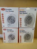 4 x Benross Portable Fan Heaters. 2000 Watt. 2 Heat settings, instant cool air, carry handle,