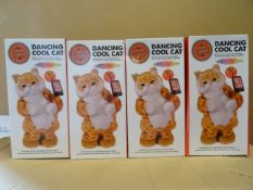 4 x Global Gizmos Dancing Cool Cats. Connects to your phone/external device so you and the cat can