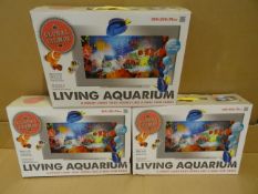 3 x Global Gizmos Living Aquariums. Size: 300 x 200 x 70mm. A night light that looks like a real