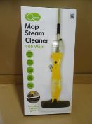 1 x Quest 900W Mop Steam Cleaner. 500Ml Easy to fill water tank, devours dirt and eliminated odours,