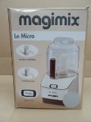 1 x Magimix Le Micro Chopper. Comes with stainless steel blade, emulsifying tool, simple to use,