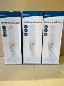 3 x Benross 10 Gang 2 Meter Multiway Adaptor. 13 Amps, 10 Sockets, 2 Meter Cable. High quality!