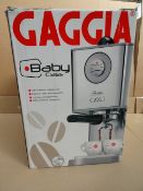 1 x Gaggia Twin Baby Class R18157/40 Manual Coffee Machine. •Dimensions: 24.5x40x26.5cm
•Capacity: