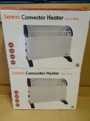 2 x Benross 2000W Convector Heaters. 3 Heat settings, Carry Handles, Adjustable thermostat, over