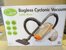1 x Quest 1400 Watt Bagless Cyclonic Vacuum Cleaner. Multi-Surface cleaning, bagless, compact and