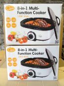 2 x Quest 8 in 1 Multi Function 1300 Watt Cooker. Adjustable temperature control, 5 litre