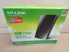 1 x TP-LINK AC750 Dual Band Wireless Router. Archer C20i. 433Mbps+300Mbps Wireless speed, broad
