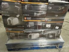 Pallet (A8) to contain approx. 44 x Russell Hobbs Toasters. Includes Models such as: buxton, futura,