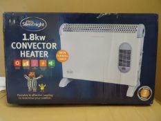 1 x Silentnight 1.8Kw Convector heater. Adjustable thermostat, 2 heat settings (900 and 1800w), Wall