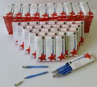 1000 BLUE GRIP BALL PENS 0.4mm. 5 Star Branded. (100 Packs Of 10)