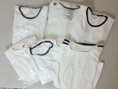 8 White T-SHIRTS Sizes 30-32, 33, M