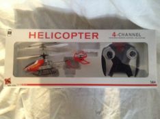 4 Channel Indoor I/R Helicopters - Infrared, high-grade metallic co-axial helicopter. EAN -
