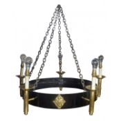 2 x Black and Gold Chandelier