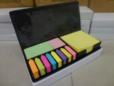 103 x STICKY MEMO POST IT NOTE SET FAUX LEATHER CASE Each Set Contains 14 different colour & size