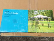 Lucca Steel Leaf Gazebo.  GRADE: New	No Reserve