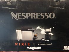 Magimix Nespresso Pixie & Aeroccino 3.  GRADE: Ex-Display	No Reserve