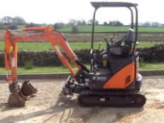 2012. Hitach mini digger ZX 17U-2 YLR.
Rubber tracks, blade, offset.
Q/H ,piped c/w expanding