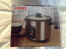 Cooks Professional Rice Cooker - RRP  £24.99 EACH _Customer return_Boxed_Unchecked. NO VAT ON THIS