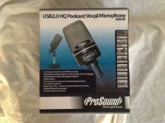 Pro Sound USB2.0 HQ Podcast/ Vocal Microphone - RRP £39.99 - Customer return_Boxed_Unchecked. NO VAT