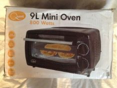 Quest Mini Oven, 9 Litre, RRP  £44.99  _Customer return_Boxed_Unchecked. NO VAT ON THIS ITEM__