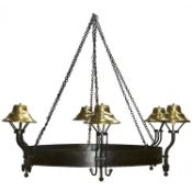 3 x Large Black and Gold Chandelier