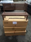 2 x Kids/Childrens Brown Wooden Benches (2 per box, flat packed).  GRADE: New	No Reserve