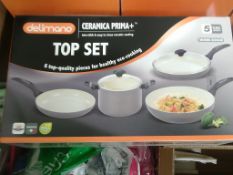 2 sets of Delimano Ceramica Plus - 6pc pan set - brand new rrp £119 boxed brand new high quality