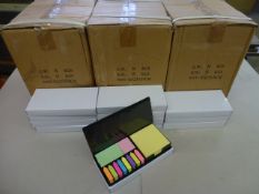 103 x STICKY MEMO POST IT NOTE SET FAUX LEATHER CASE Each Set Contains 14 different colour & size