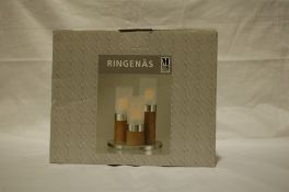 5 x Mark SolJd Sweden - Ringerias - Wodden Table Light with 3 LED Candles