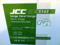 8 X JCC5143 CORAL 2X42W HF COMPACT FLORESCENT LIGHT FITTINGS WITH DECORATIVE RIMS
