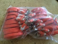 20 x Orange Lightning Chargers for Apple Iphone/iPad.  GRADE: New	No Reserve