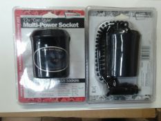 2 x pcs Multi power Twin 12V DC & USB socket charger - new unused -