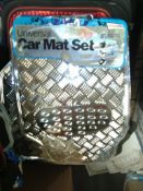 10 x SETS OF RUBBER with  CHROME finish STYLE CAR MATS - new and unused - assorted colurs - fair