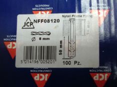 5 boxes - 100 per box - 500pcs NFF 8120- Brand new Nylon Frame Fixer screws with rawl plug