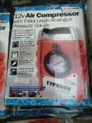Streetwise Boxed 12 V Typhoon X300 Air compressor with leads and attachments This portable rapid