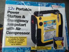 Large size 12V portable power station - looks new unused with jumpstart & air compressor -