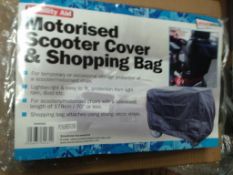 Motorised scooter cover and shopping bag