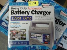 11 pcs  - Heavy duty Streetwise 12V 7 Amp Battery charger - 7 boxed , 4 unboxed rrp £ 26each - (