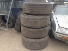 4 x super singles on rims all blown up ideal for farm use