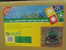 4 x 24in Wrought Iron Wall Mounted Trough Planters
complete with coco liners
