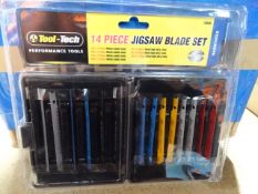 14 x Tool-Tech 14 Piece Jigsaw Blade Sets. Brand new and Packaged. Various Sizes for cutting wood