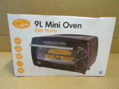 1 x Quest 9L Mini Oven 800 Watts. Autro Shut off, 9 litre capacity, quartz heating elements,