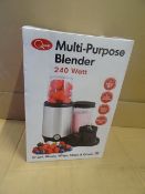 1 x Quest Multi Purpose Blender 240 Watt. 17 Piece set, 2 blade attachmewnts, safety lock, anti skid