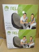 2 x Jilong Deluxe Loungers. Each includes Lounger and foot stool. High quality relaxing design.