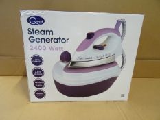1 x Quest 2400 Watt Steam Generator Iron. 650ML Capacity, 3 Bar Steam Pressure, 40G/Min Steam