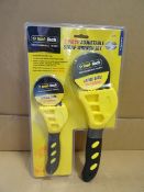 6 x Tool-Tech 2 Piece Adjustable Strap Wrenches. Strong multi-ply rubber strap, loosen or tighten