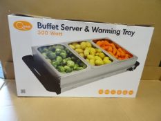 1 x Quest Buffet Server & Warming Tray, 300 Watt. 2 Functions, adjustable thermostat, skid proof
