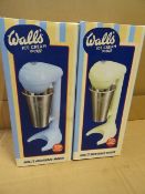2 x Walls Ice Cream Milkshake Makers. 12oz cups, 2 speed safety switch, non slip feet, embossed