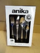 4 x Anika 16 Piece Cutlery Sets. Quality stainless steel, Dishwasher safe, Each includes 4 forks,
