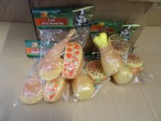 36 x 2 Pack Vinyl Food Toys. High quality, durable design. RRP £2.99 Each, Total RRP £71.76! New and